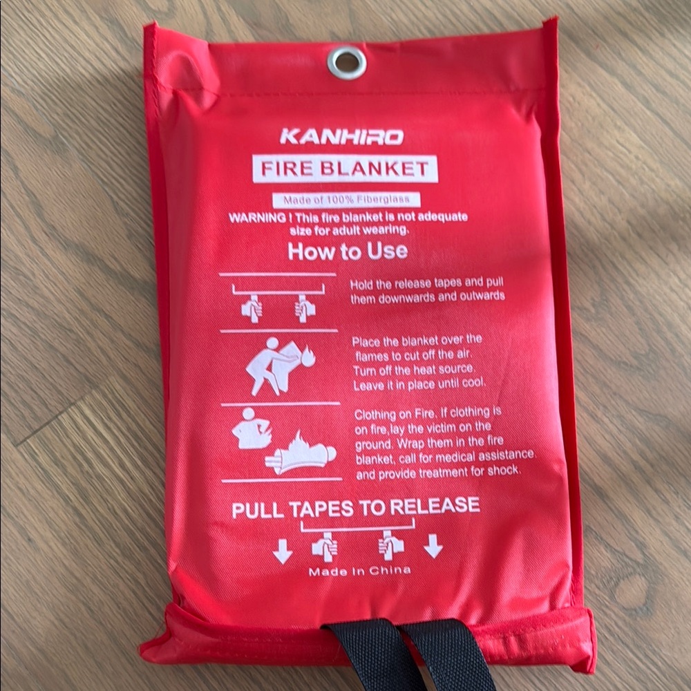 KANHIRO Fire Blanket - Red - 4 pack